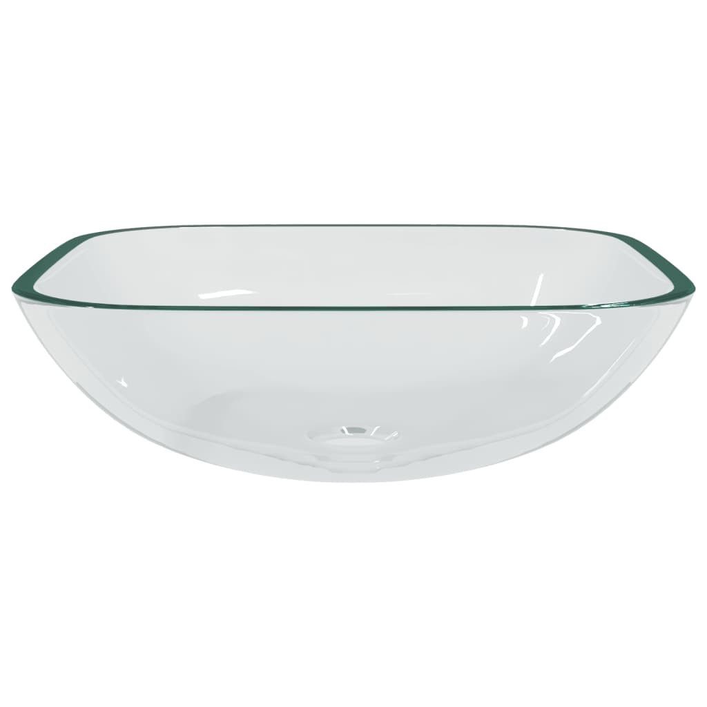 vidaXL Waschbecken Waschbecken Glas 42x42x14 cm Transparent