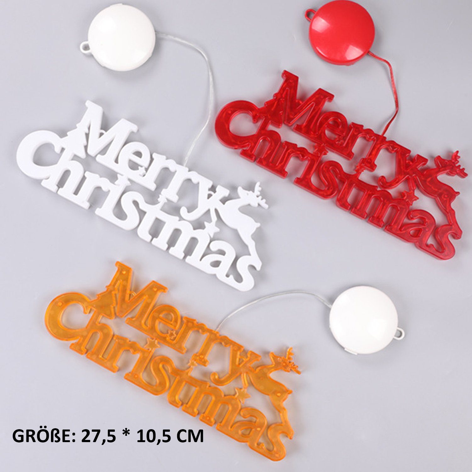 Weihnachtsdeko mit LED Lichtern MAGICSHE rot Weihnachten Schild Dekoobjekt Frohe