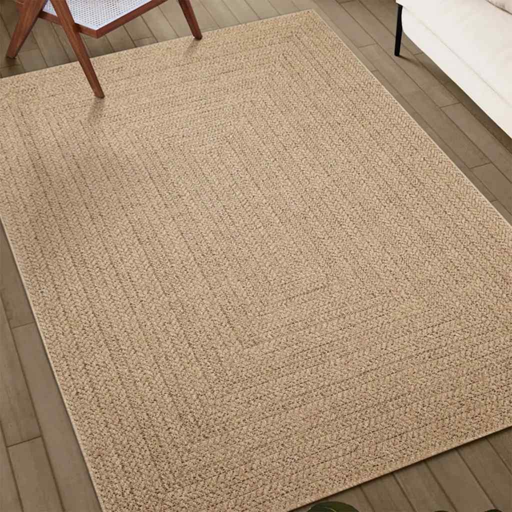 vidaXL Teppich Teppich ZIZUR 120x120 cm Jute-Optik Indoor und Outdoor, Quadrat