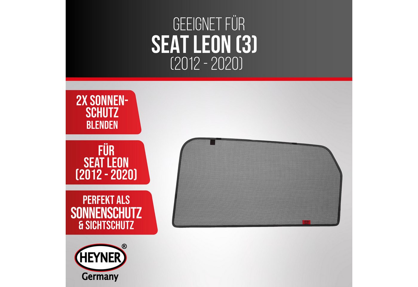 Thumbnail - HEYNER Autosonnenschutz OEM Sonnenschutz HINTEN passend für Seat Leon 3 (2012), (Set, 1-St)