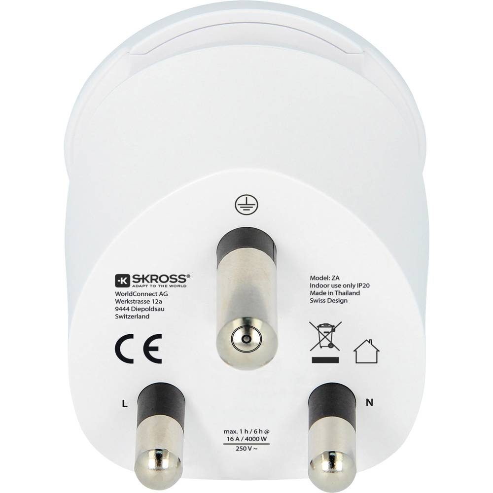 SKROSS Reiseadapter World & EU to South Africa 1.500202-E Reiseadapter