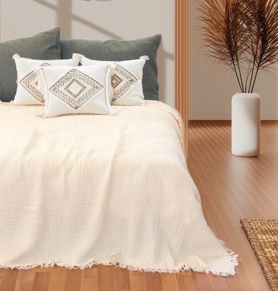 Wohndecke Musselin Wohndecke in Natur aus günstig online kaufen