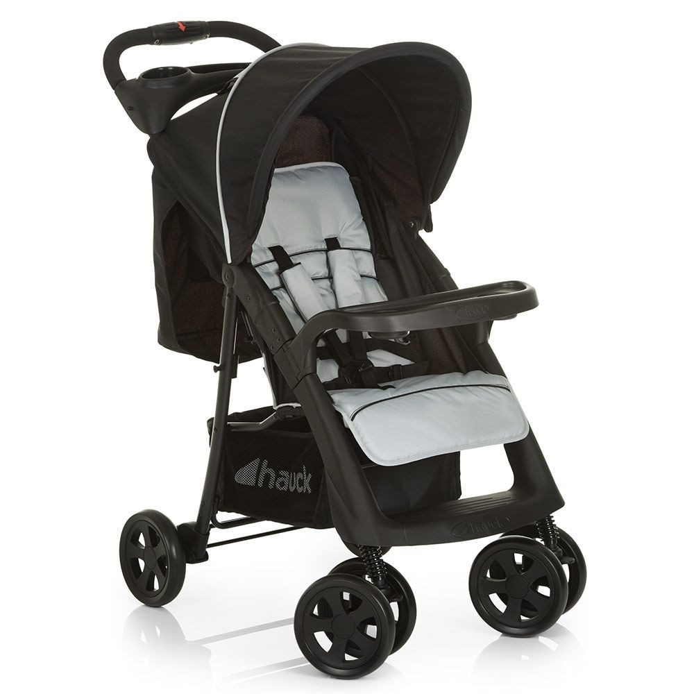 Hauck Kinder-Buggy Shopper Neo II - Caviar Silver, mit Liegeposition und Einhand-Faltmechanismus