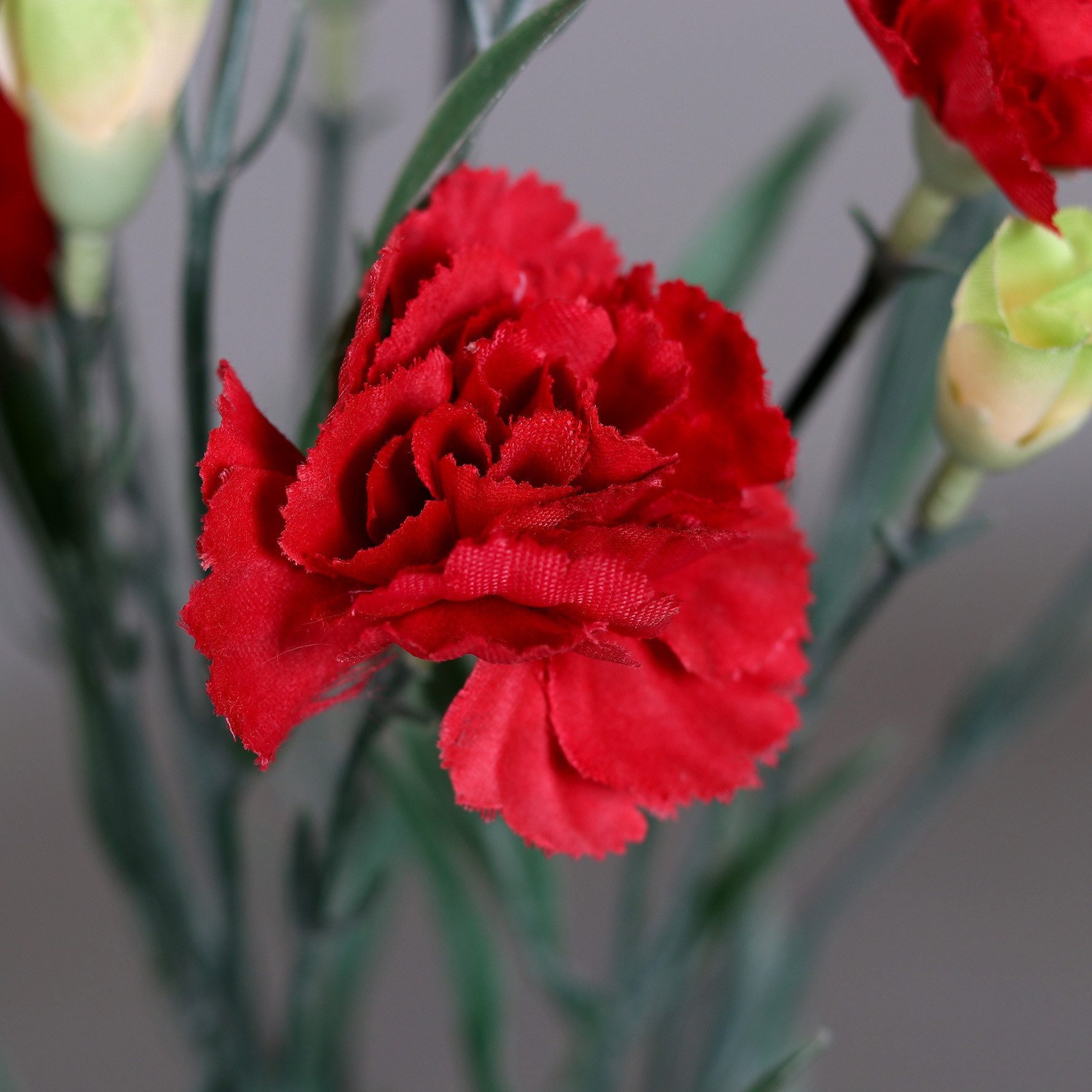 Kunstblumenstrauß Künstlicher Nelken Blumenstrauß, Rot, 50 cm Länge, mucPlants – Bild 2 von 3