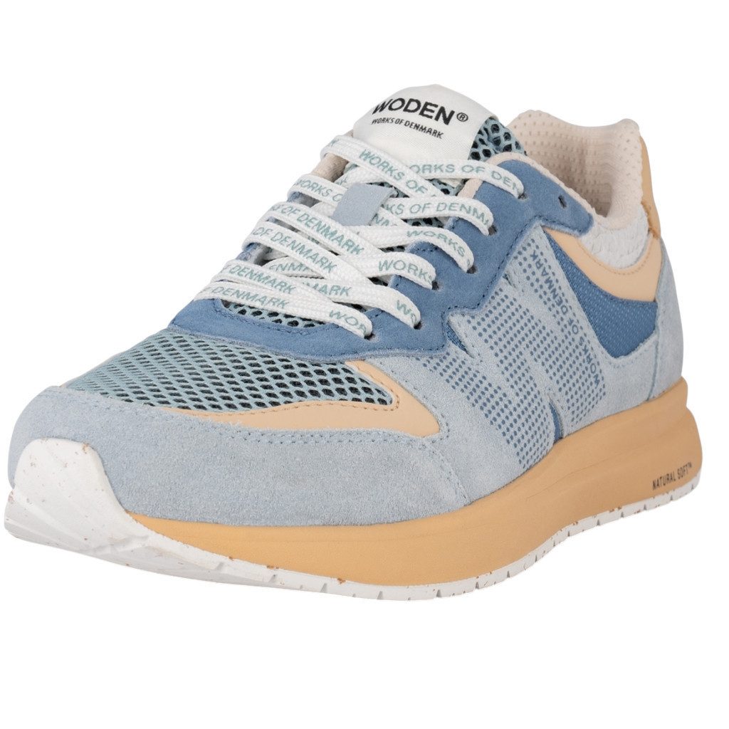 WODEN Rigmor Open Mesh (Veloursleder) hellblau/gelbraun Damen Sneaker