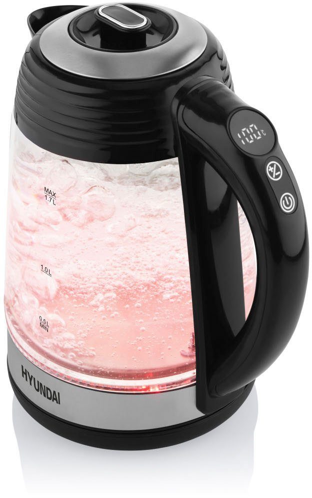 Hyundai Wasserkocher VK780, 1,7 l, 2200 W, Temperaturregelung von 40 bis 100 °C, KEEP WARM-Funktion bis 120 Min