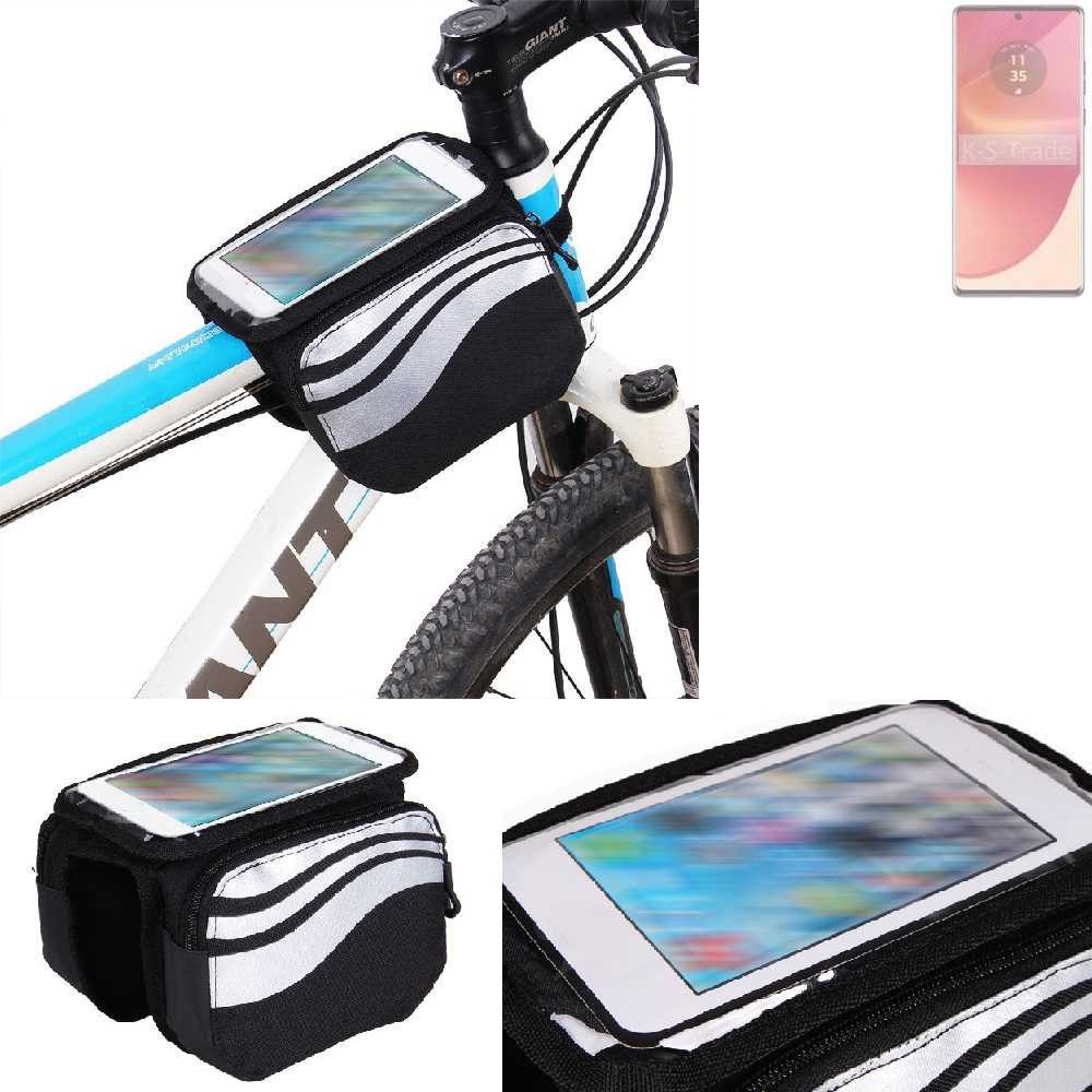 K-S-Trade Handyhülle für Motorola Edge 50 Fusion, Rahmentasche Fahrrad-Halterung Rahmenhalterung Fahrrad