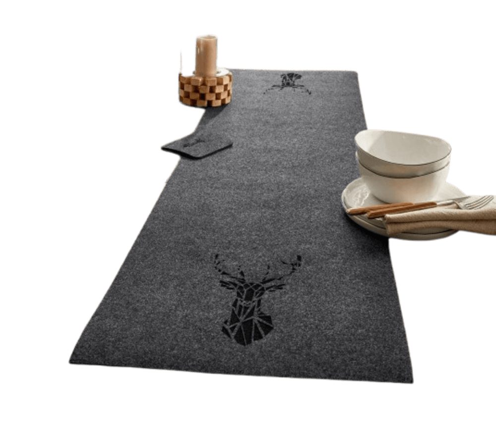Home-trends24.de Tischläufer Hirsch Grau Filz Tisch günstig online kaufen