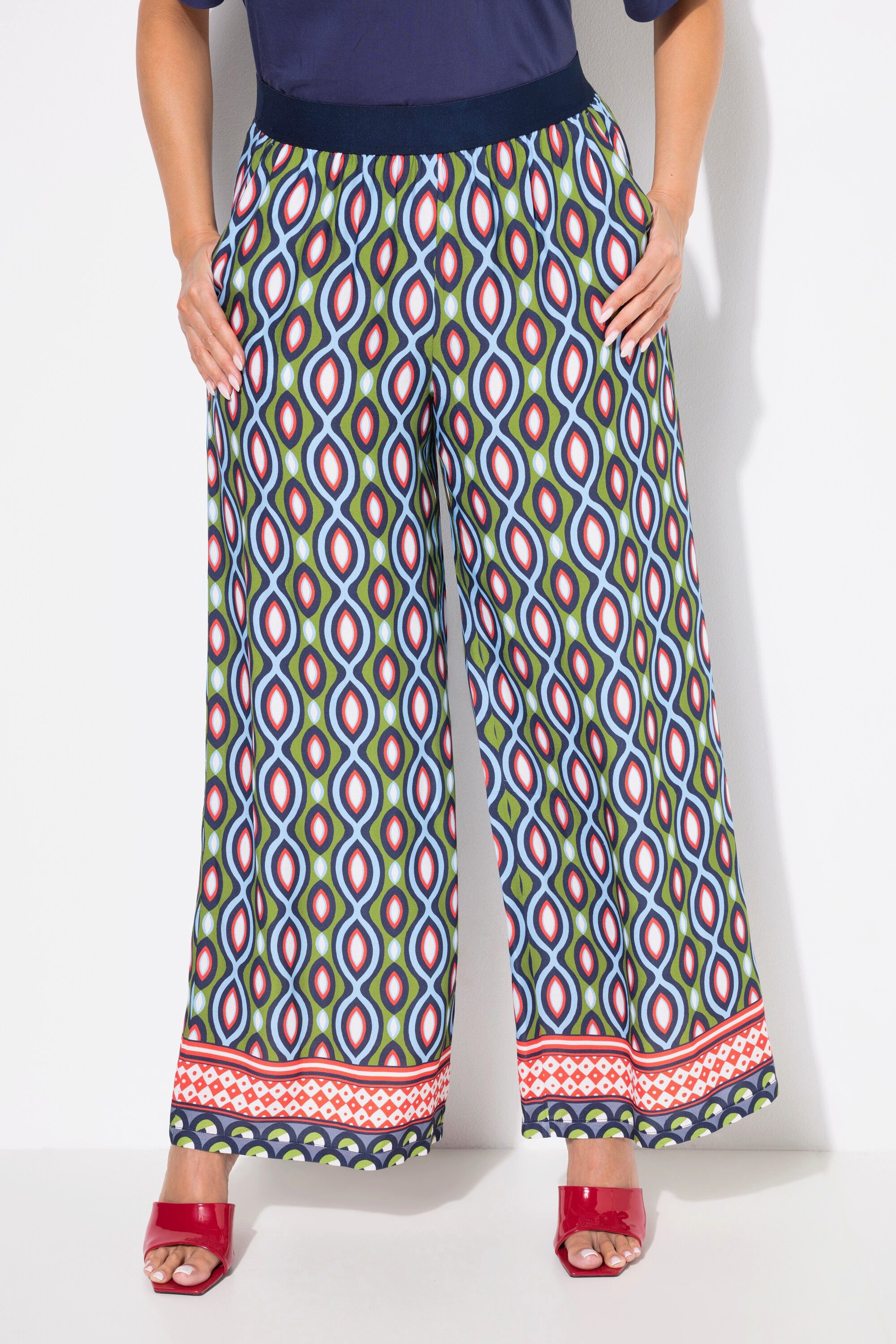 Ulla Popken Schlupfhose Hose grafischer Druck günstig online kaufen