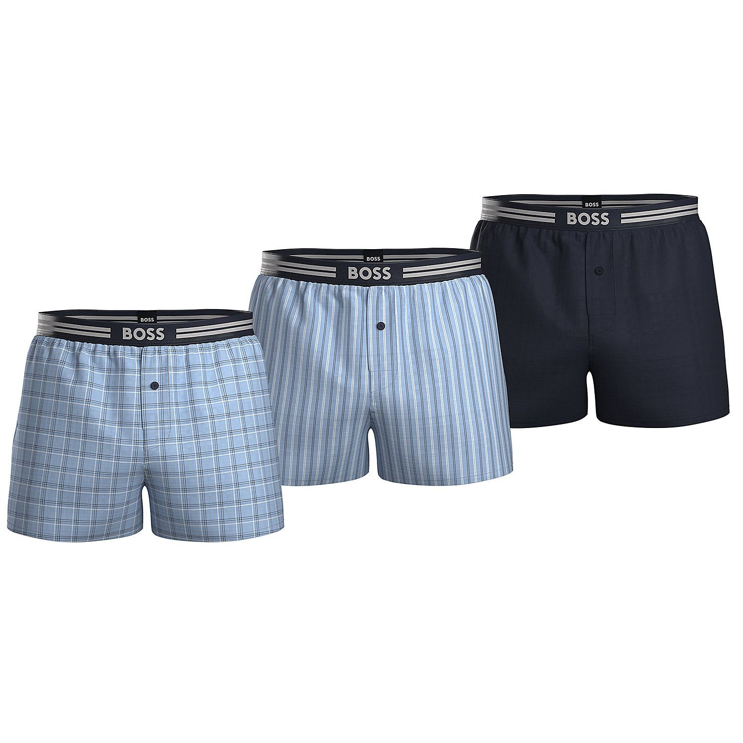 BOSS Webboxer Woven Boxer Shorts Pure Cotton (Packung, 3-St., 3er-Pack) Pyj günstig online kaufen
