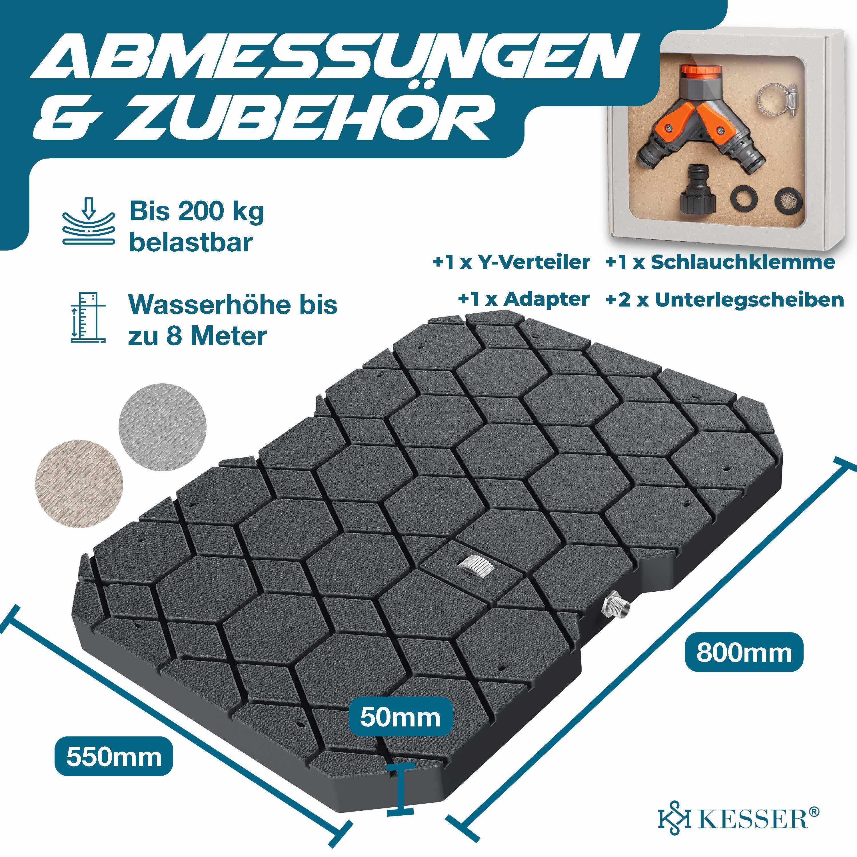 KESSER Gartendusche Bodendusche für alle, Groß, Klein & Vierbeiner, Inklusive Adapter & Montagezubehör