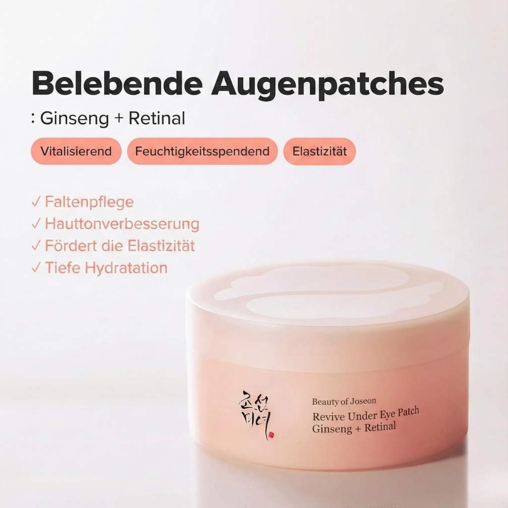 Beauty of Joseon Augenpads Revive Under Eye Patch – straffende Hydrogel-Augenpads mit Ginseng &, feuchtigkeitsspendend & vielseitig anwendbar – 60 Stück