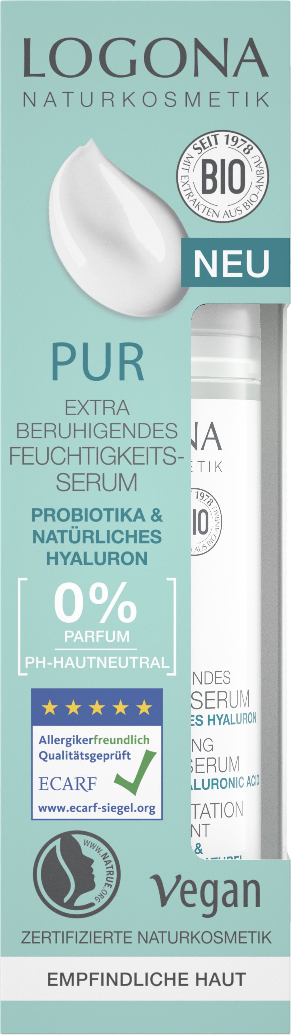 LOGONA Gesichtsserum Logona Pur Feuchtigkeits-Serum