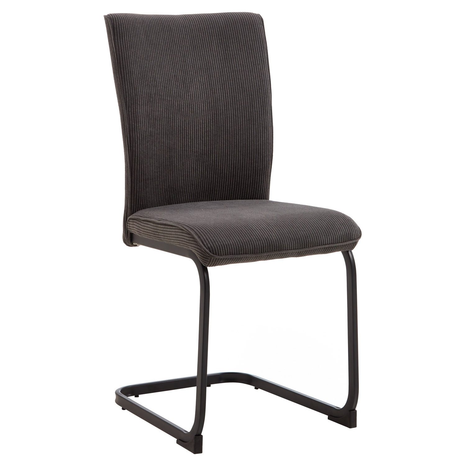 NIEHOFF SITZMÖBEL Freischwinger MENU, Anthrazit, Schwarz, Cordbezug, Eisengestell (1 St), B 44 x H 95 x T 60 cm