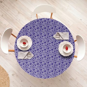 Abakuhaus Tischdecke Rundum-elastische Stofftischdecke, Punkte Blau Violette Große Kleine Kreise