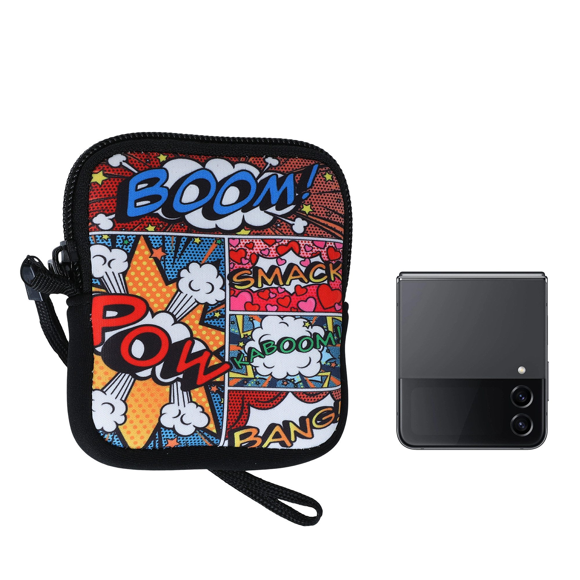 kwmobile Smartphone-Hülle Handytasche für faltbare Smartphones XXS - 3 / 3,5" Hülle, Neopren Tasche Telefon Tasche mit 10 x 8 x 2 cm Innenmaße