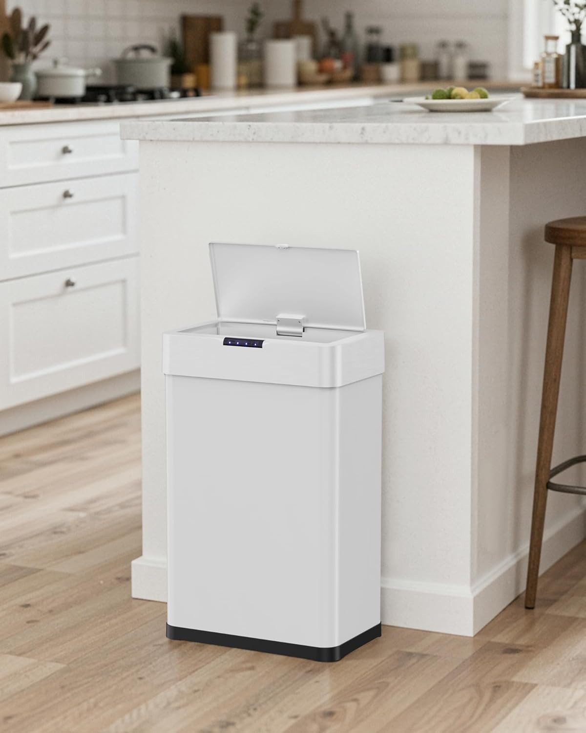 TLGREEN Mülleimer Sensor Mülleimer mit Klemmring für Müllbeutel, Automatisch berührungslos Abfalleimer aus Edelstahl