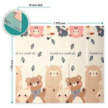 Baby Duno Spielmatte - Faltbar - mit Tasche - Krabbelmatte - BPA frei & Sicher für Ihr Kind (200x180x1cm), XXL Spielmatte - Wärmeisolierend