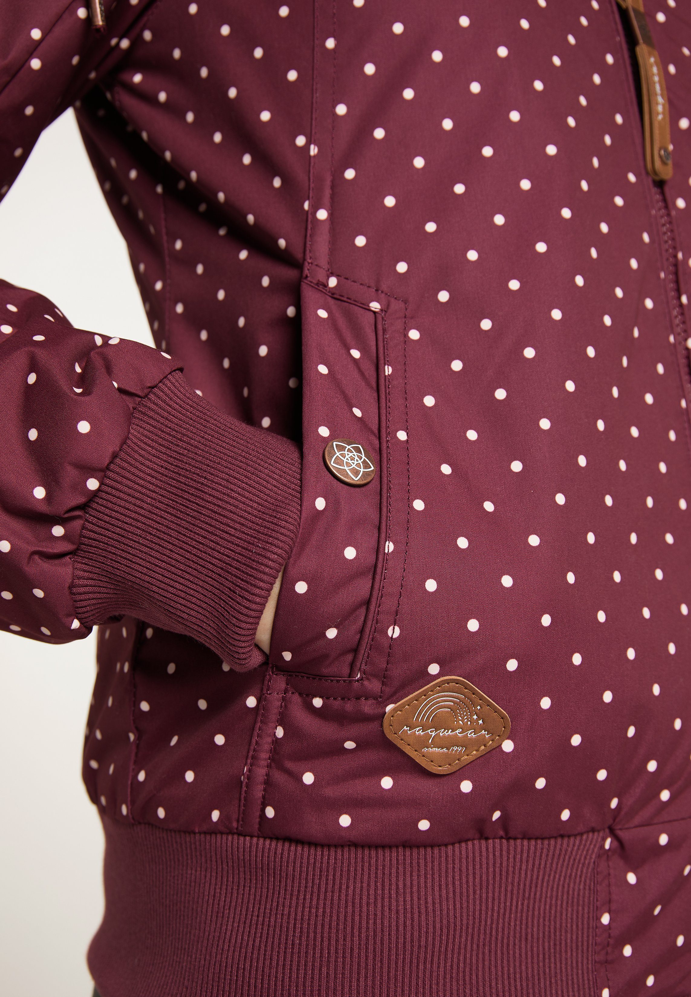 Ragwear Allwetterjacke & Nachhaltige DOTS Vegane WINE Mode RED NAANY