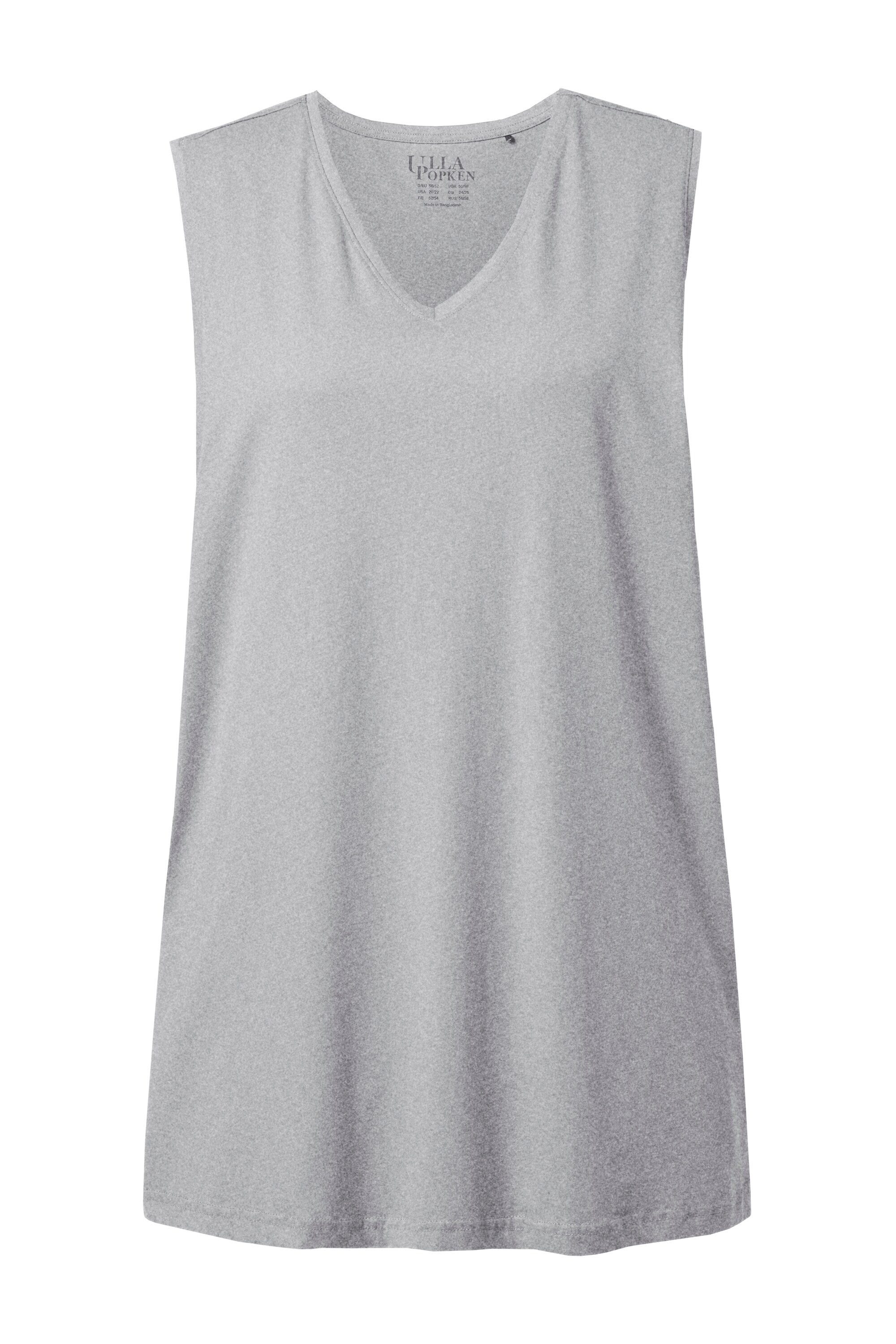 Ulla Popken Longtop Top V-Ausschnitt Relaxed ärmellos Baumwolle