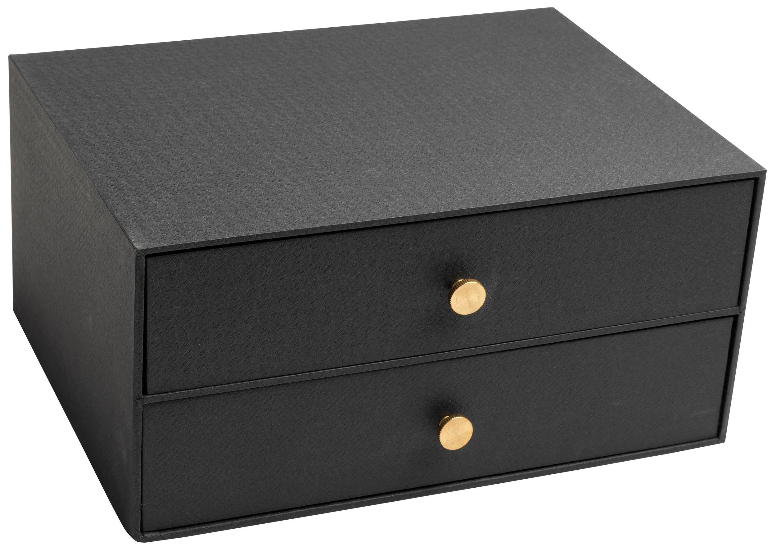EXACOMPTA Schubladenbox Schubladenbox 2 Schubladen 17x355x27 cm A4 Maxi Schwarz 30601E, Bodenpresentation Display