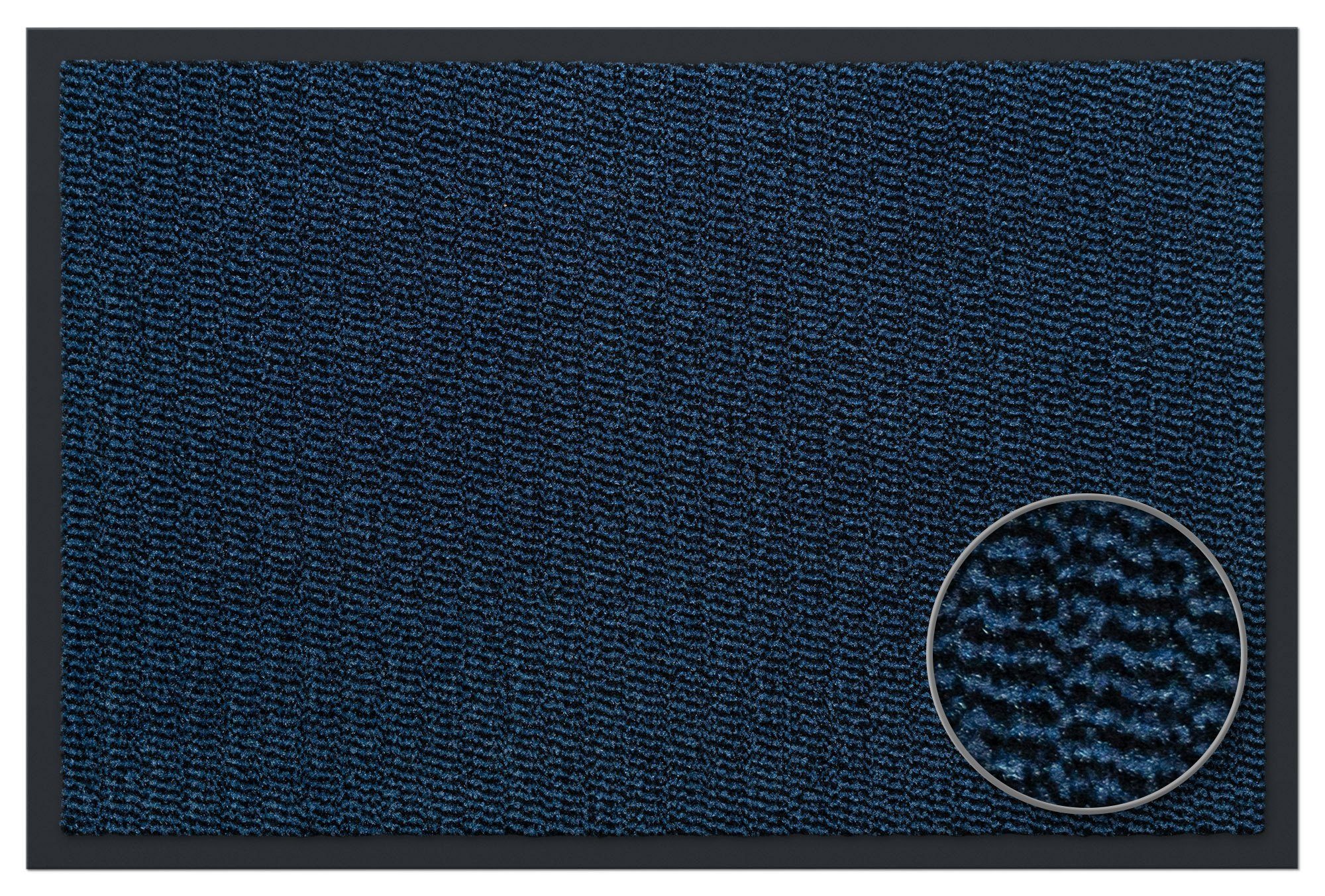 Fußmatte Rio, Carpet Diem, rechteckig, mm, Höhe: Blau-schwarz Schmutzfangmatte, und überdachten Außenbereich  geeignet für Innen- 7
