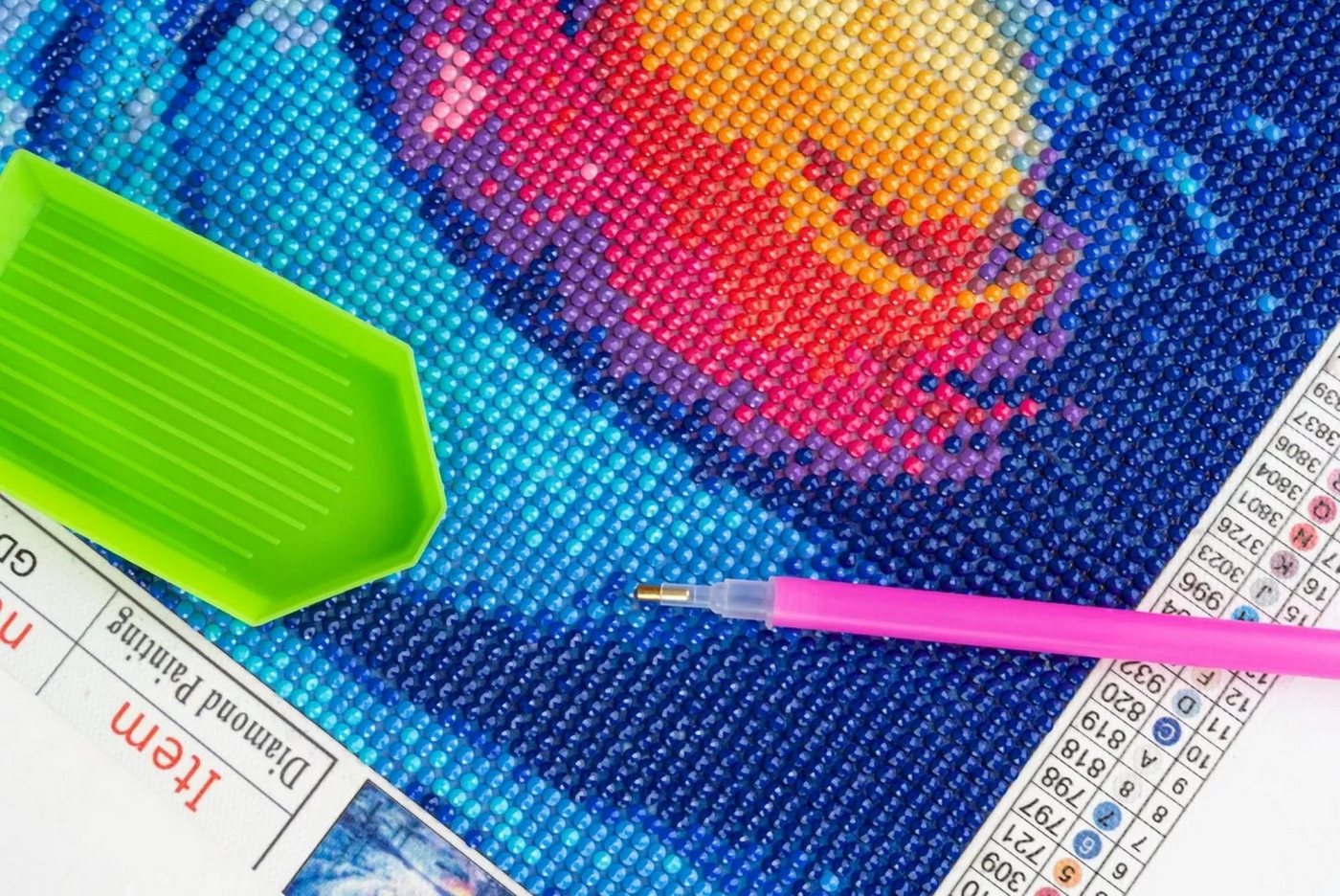 Thumbnail - LA CUTE Malen nach Zahlen 5d Diamant Mosaik Stickerei 5D Palmen Strand 30x30cm. (DIY Diamant-Malerei Set für kreative Ba...