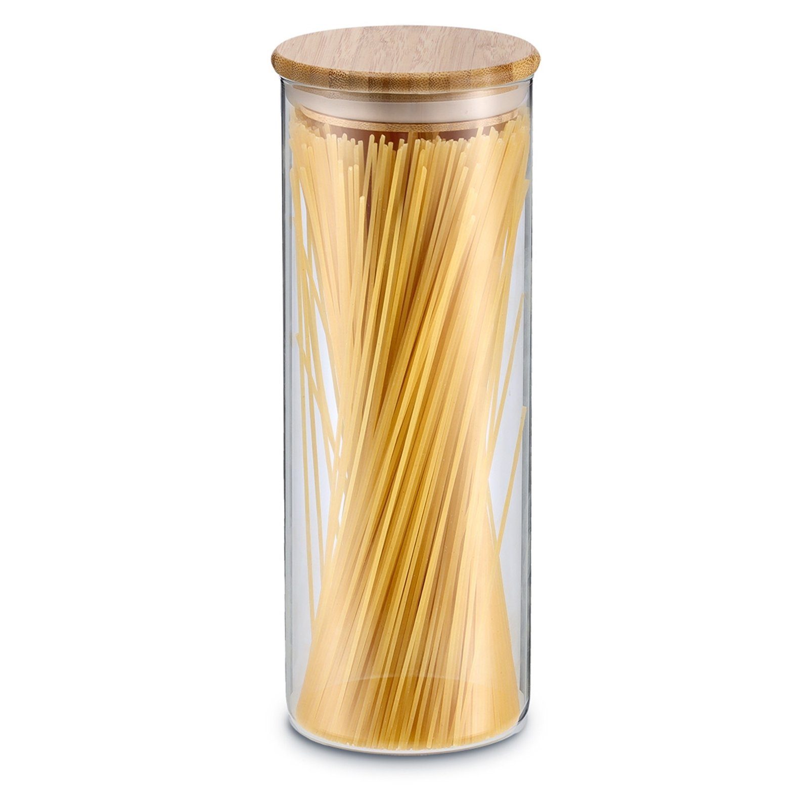 (Stück, mit ml, 1600 Lebensmittelaufbewahrung Vorratsglas Deckel Vorratsglas Bamboo Glas, Neuetischkultur Holz, 1-tlg),