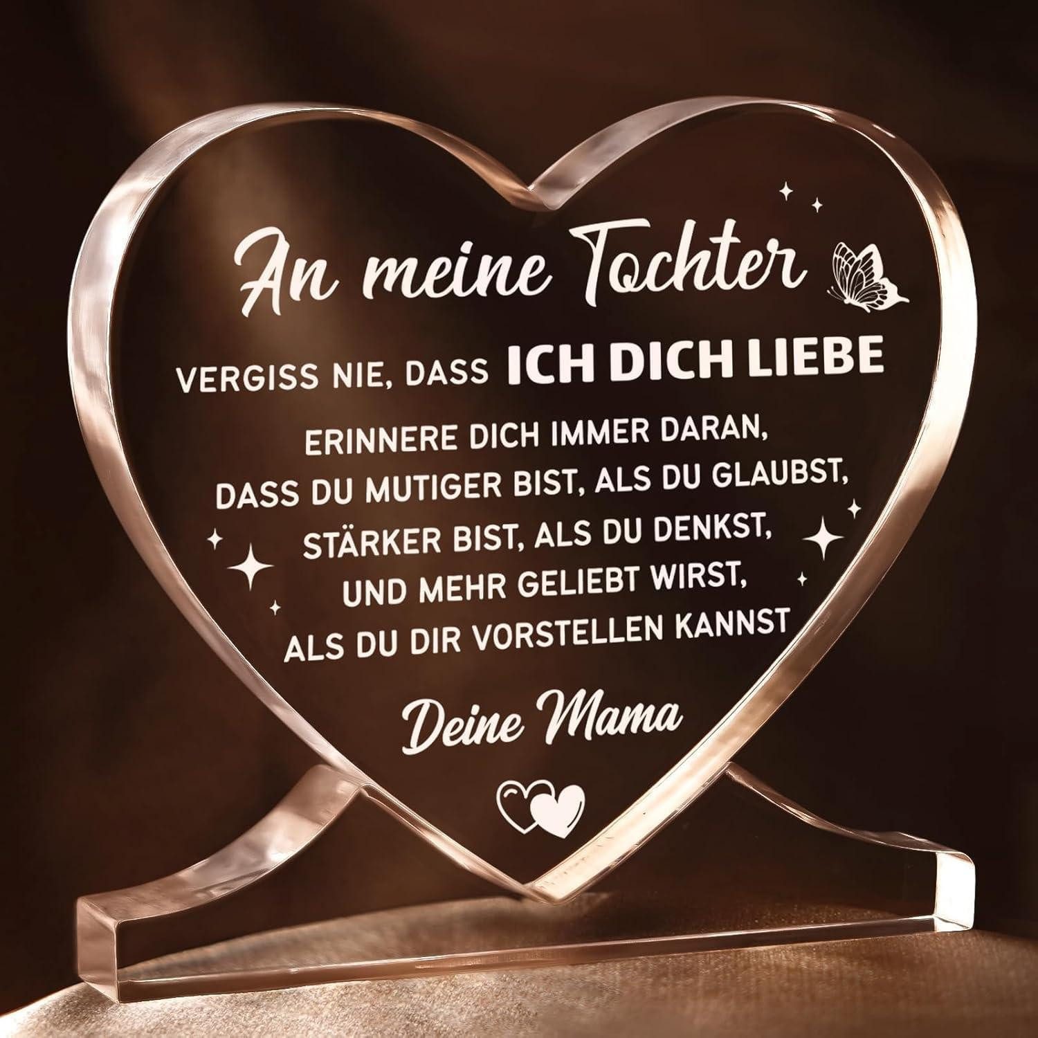 LuxusKollektion Acrylglasbild Acrylherz Mutter Tochter Geschenk Deko