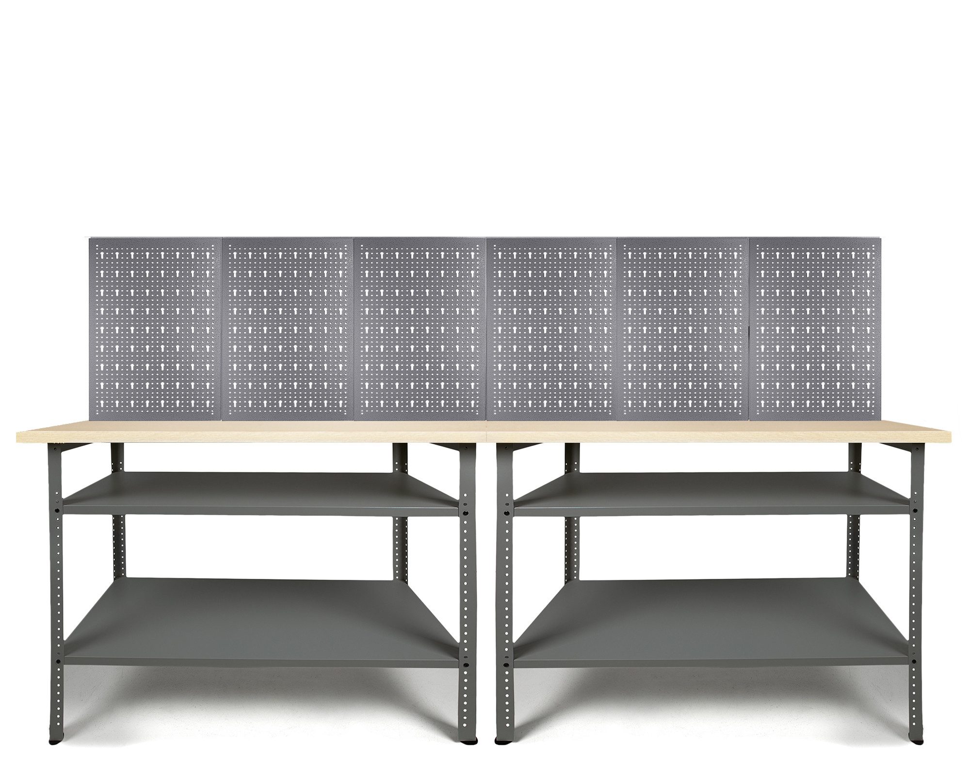 ONDIS24 Werkstatt-Set Werkstatt Set Basic 240cm Melamin + 6 Lochwände