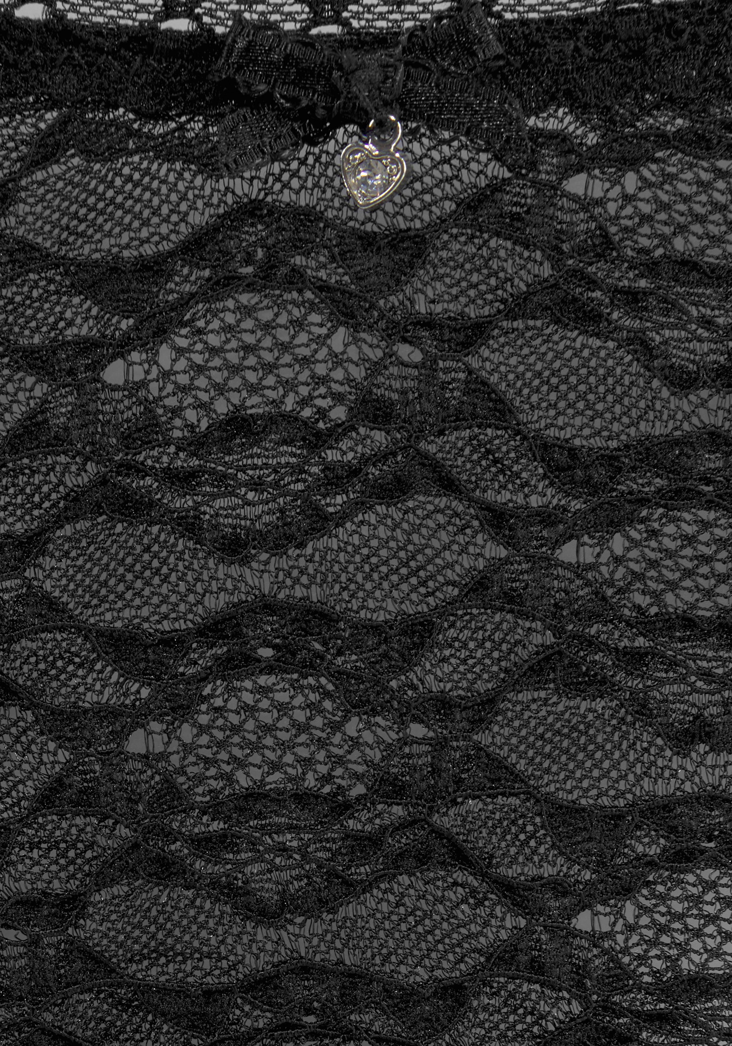 Optik aus in schwarz floraler Spitze String dezent transparenter Clarissse feiner, s.Oliver