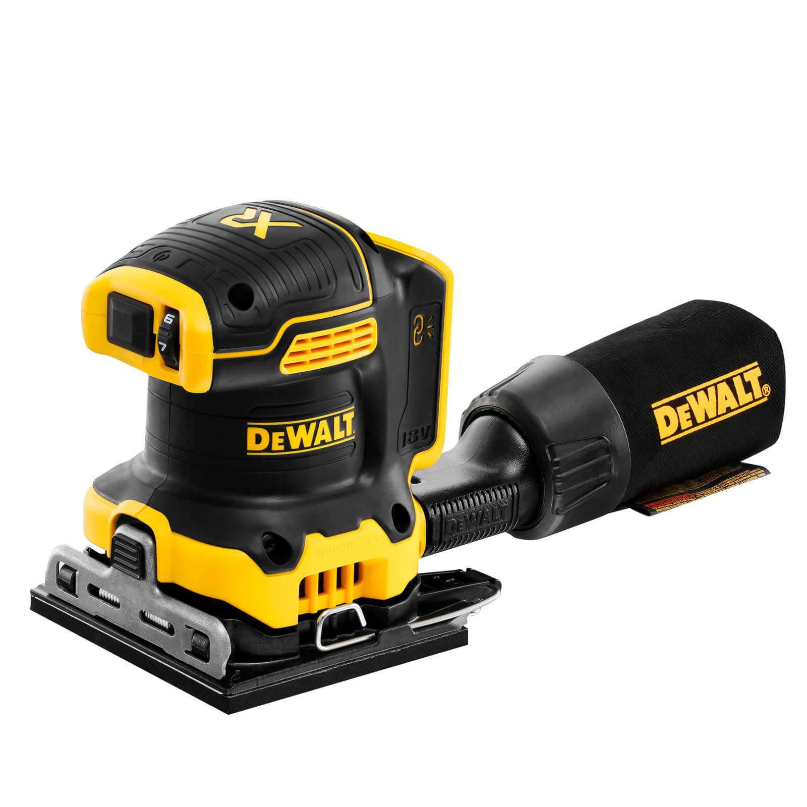 DeWalt Akku-Schwingschleifer DCW200NT-XJ, Basisversion (ohne AKKU &  Netzteil), Inkl. Staubfangsack, Lochschablone, T-STAK Box II