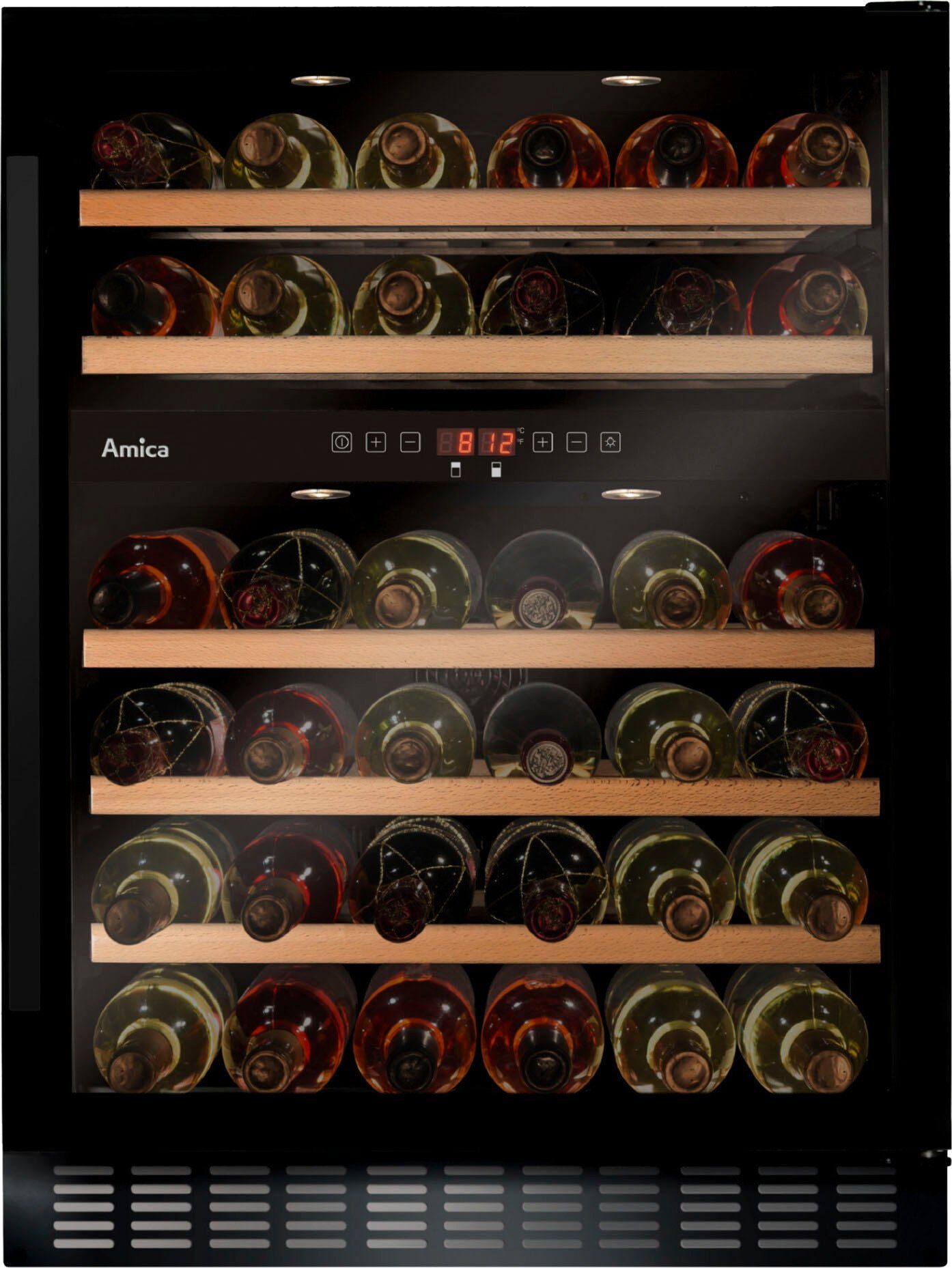 Amica Weinkühlschrank WK 341 110-2 S,für 45 Standardflaschen á 0,75l, Standkühlschrank