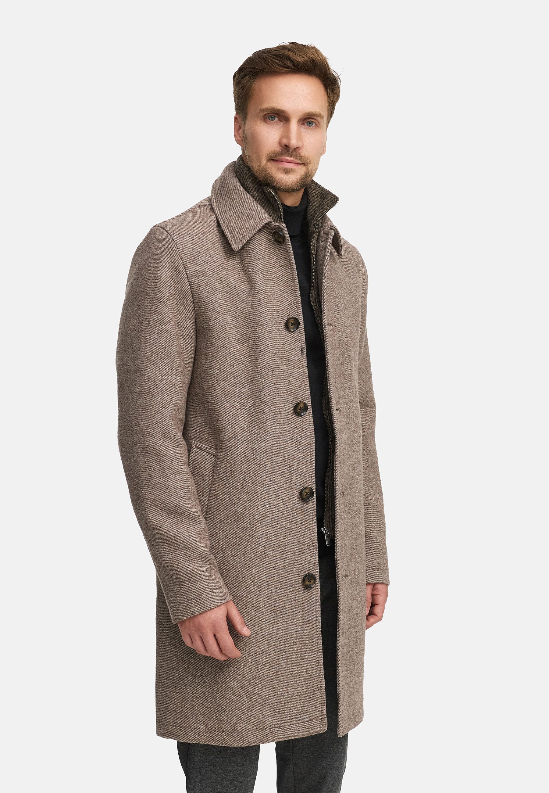 Jeff Wollmantel Herren JFTyler Winter Mantel Herrenmantel Eleganter Herrenmantel mit Wollanteil und Strickeinsatz
