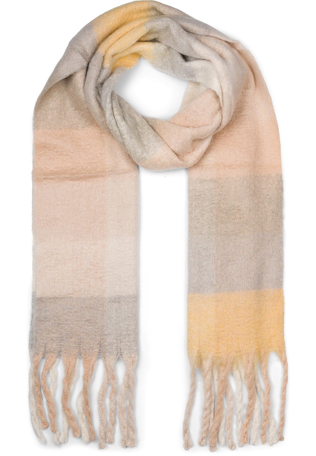 styleBREAKER XXL-Schal Karo Web Strickschal bunt, (1-St)