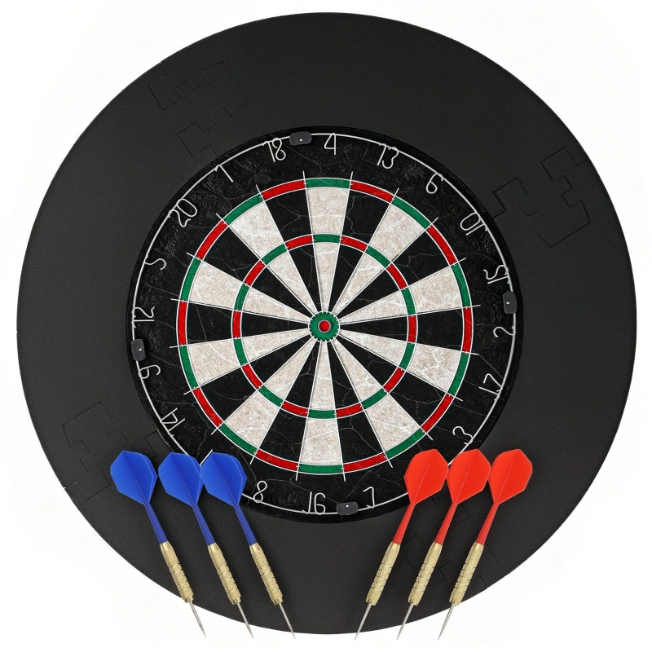 Blossom Dartscheibe mit Schutzring, Sisal-Steeldartboard, 6 Dartpfeile mit Stahlspitzen, EVA-Wandschutz, Dartboard-Set für Zuhause und Partys