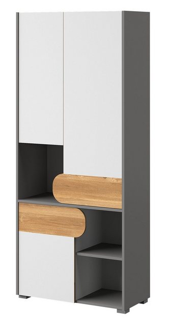 Feldmann-Wohnen Kleiderschrank Carina (1-St) 80x38x189,5cm graphit hell wei günstig online kaufen