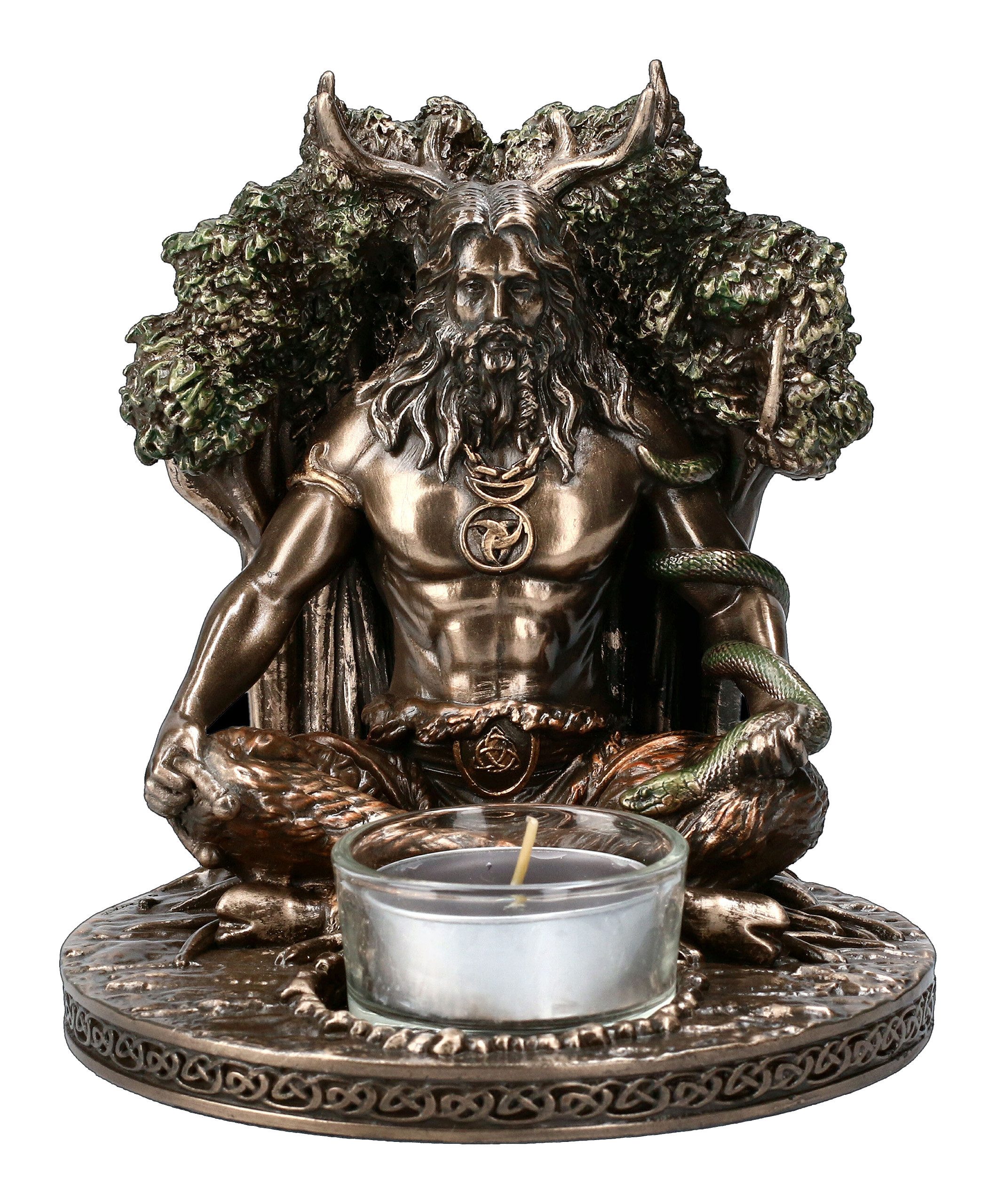 Figuren Shop GmbH Teelichthalter Teelichthalter - Keltischer Gott Cernunnos - Veronese Dekoration