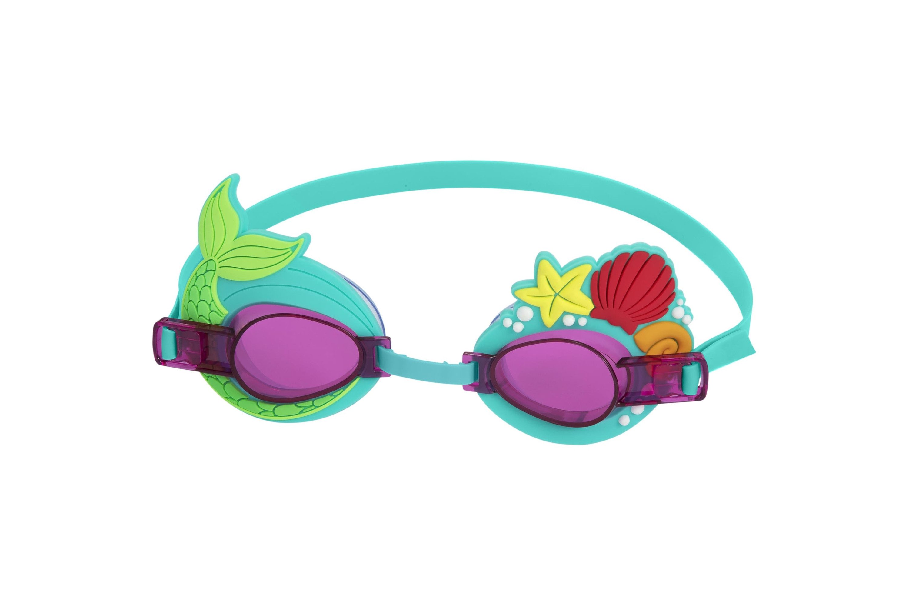 Bestway Schwimmbrille Aqua Pals™ Schwimmbrille ab 3 Jahren, (Packung, Verstellbarer Nasenbügel + verstellbares Silikon-Kopfband), 100% latexfrei