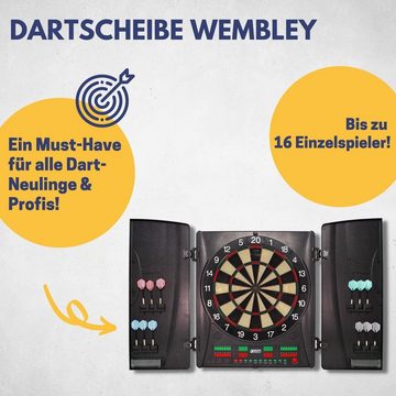 B Best Sporting Dartautomat Elektronische Dartscheibe Wembley mit LCD-Anzeigen, E-Dartscheibe mit 12 Dartpfeilen & Ersatzspitzen