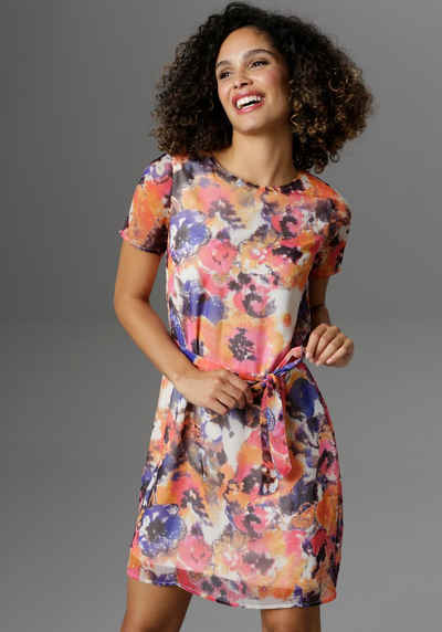 Aniston SELECTED Sommerkleid mit malerischem Blumendruck - NEUE KOLLEKTION