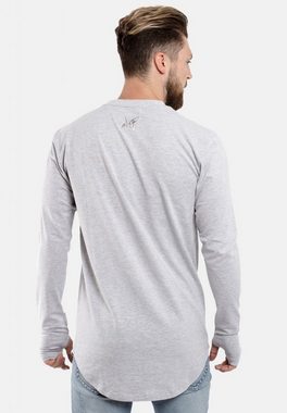Blackskies T-Shirt Round Langarm Longshirt T-Shirt Aschgrau Medium