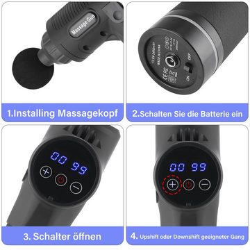 LETGOSPT Massagepistole Muskel Massagepistole, Mit 30 Geschwindigkeiten und 8 Massageköpfe, Elektrischer Massagegerät, für Schulter, Körper, Rücken Entspannung