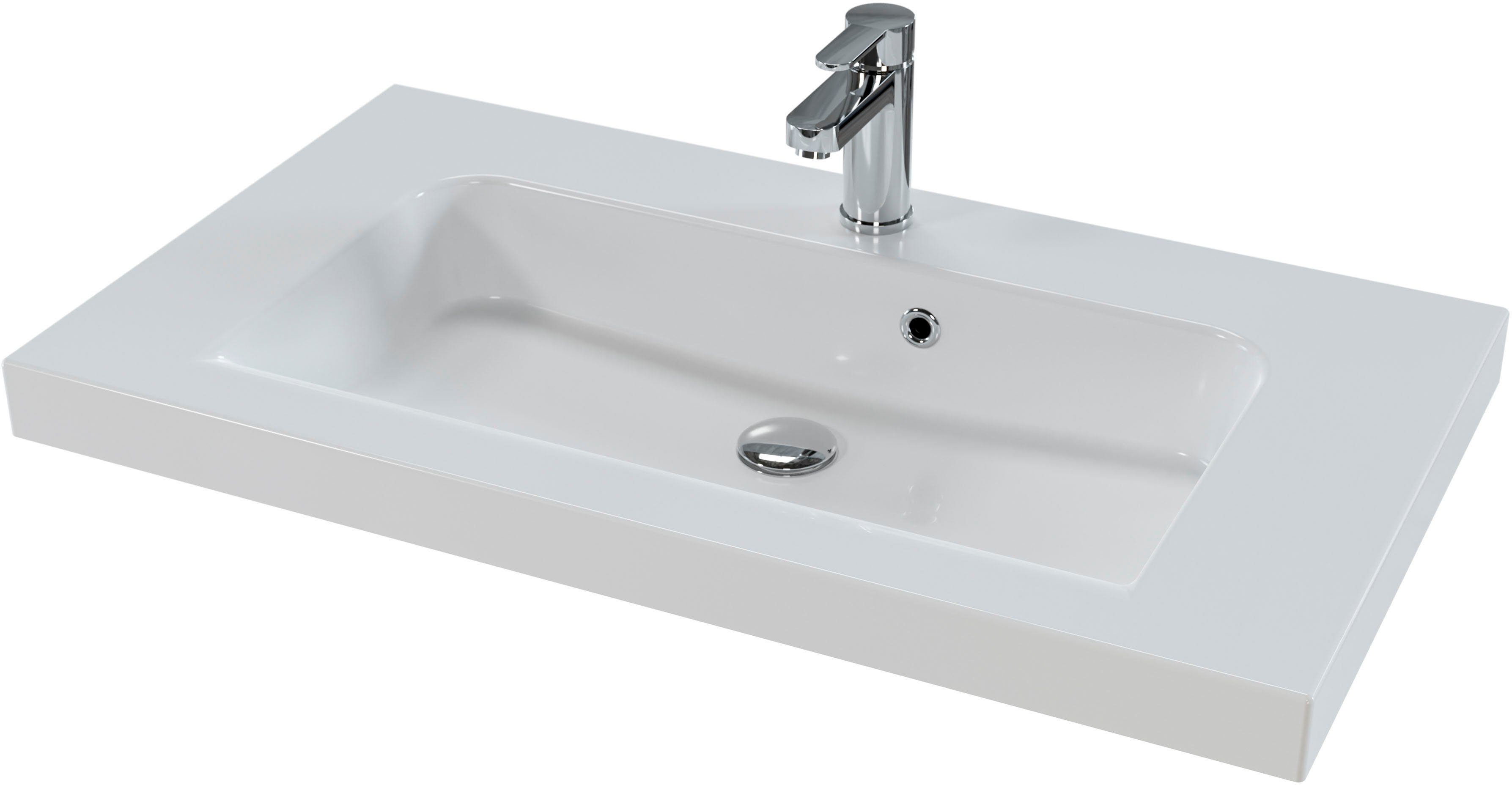 Saphir Waschtisch Serie Balto Mineralmarmor-Waschtisch mit Unterschrank, 92 cm breit (2-St), Waschplatz mit 2 Schubladen, Badschrank in verschiedenen Ausführungen