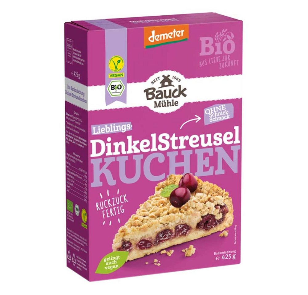 Bauck Mühle Fertiggericht Backmischung - Dinkel Streuselkuchen 425g