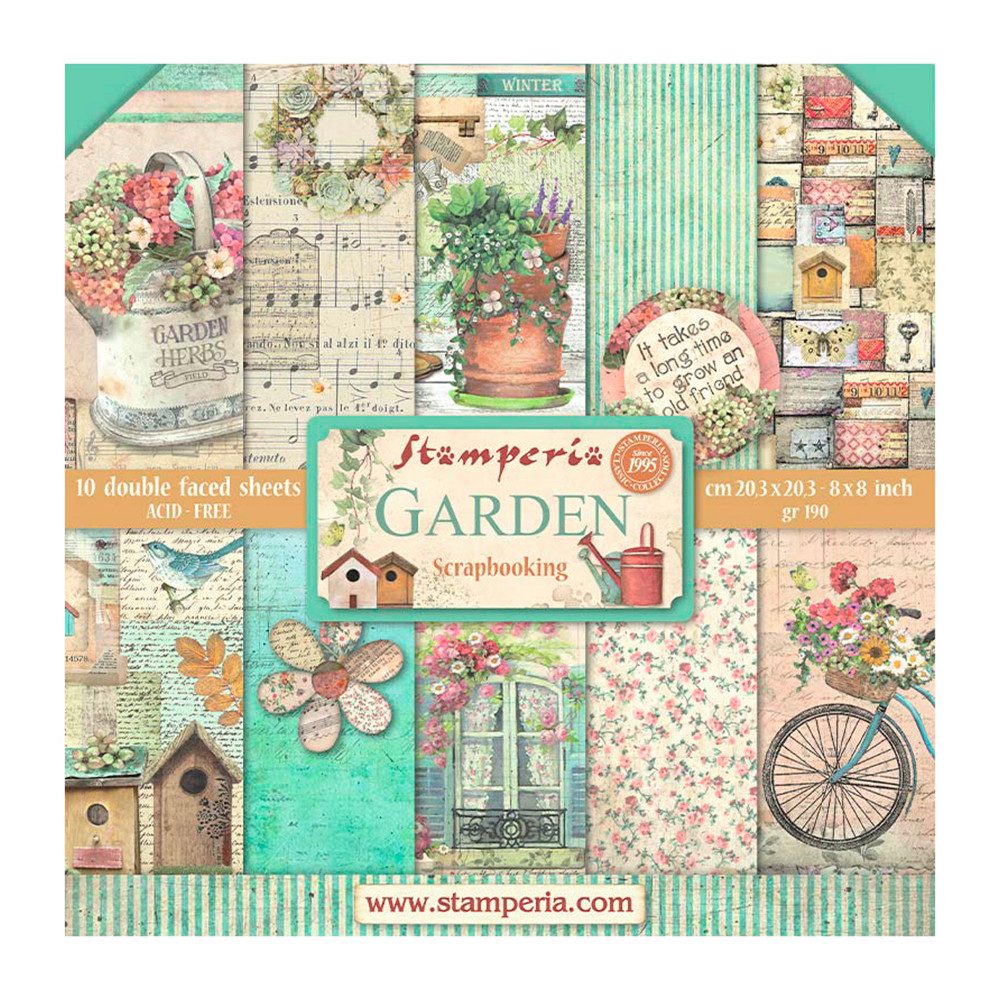 Motivpapier Scrapbooking Pad Garden