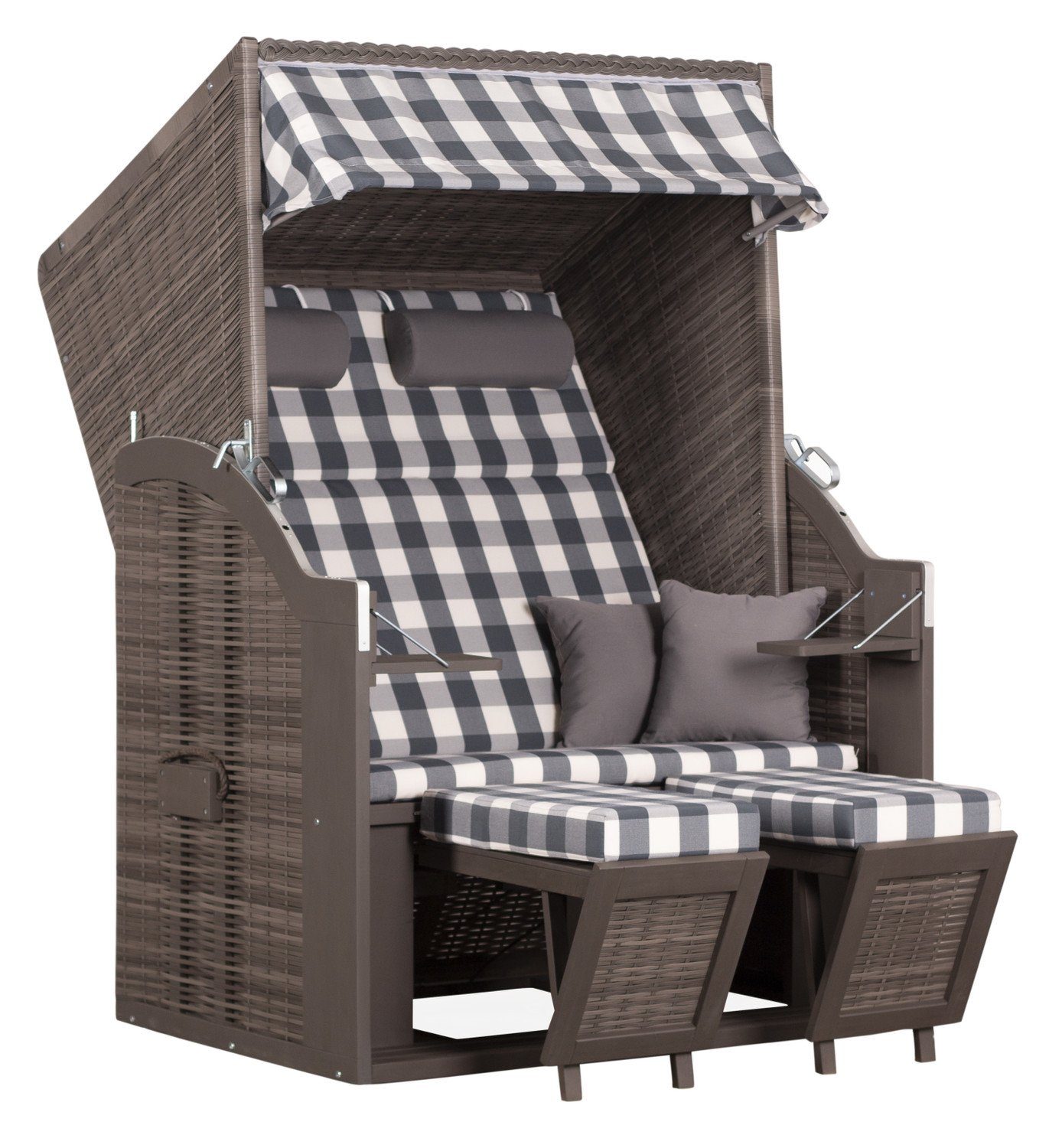 Natur24 Strandkorb Strandkorb PURE® Standard PE Pinie Grey 120x80x160 cm, BxTxH: 120x80x160 cm, 71196116