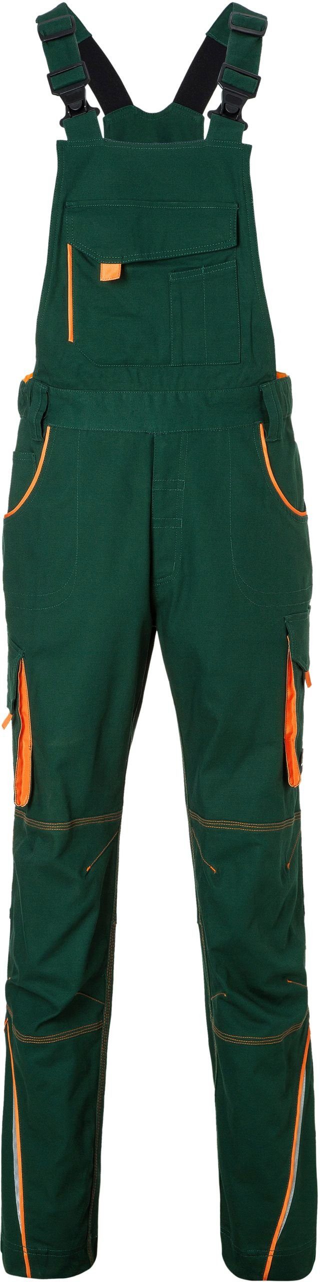 Nicholson FaS50848 dark Latzhose James Arbeitslatzhose Workwear & green/orange
