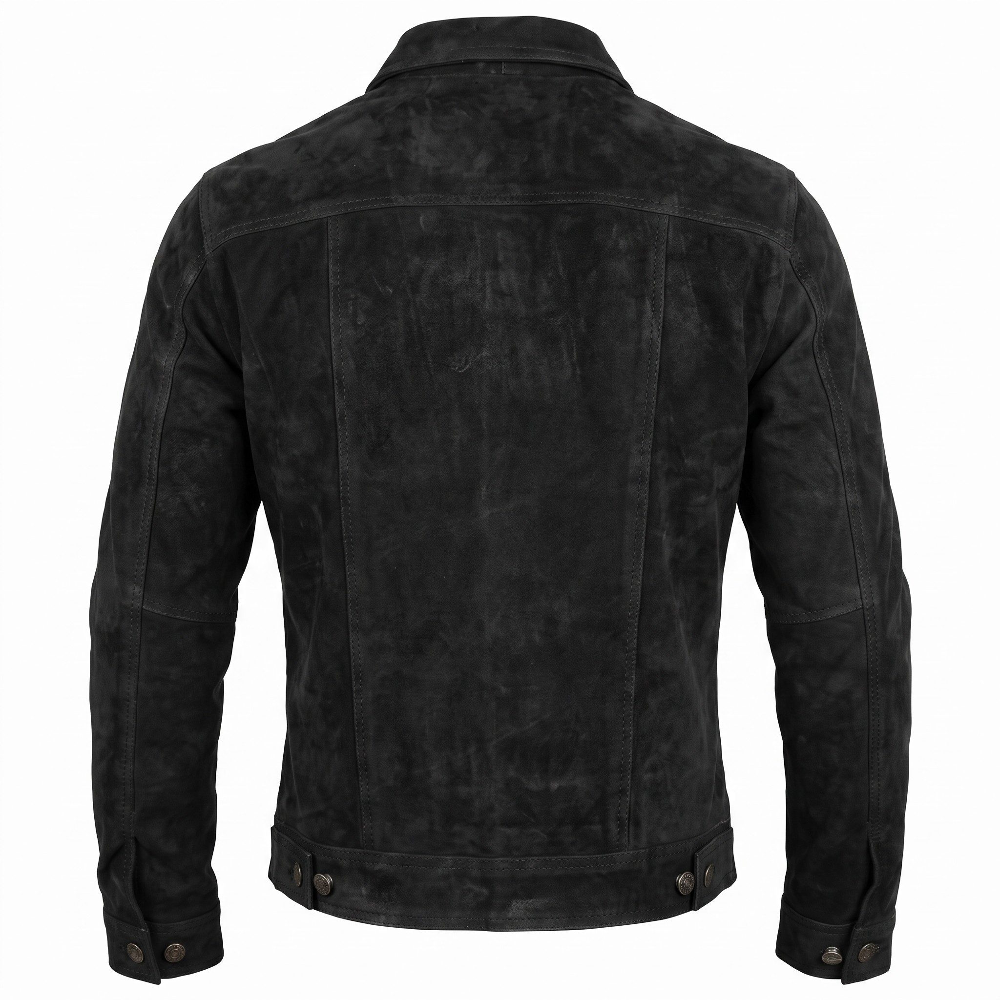 MDM Lederjacke Herren Jeans Jacke Lederjacke Nubuk Büffel Leder – Bild 4 von 5