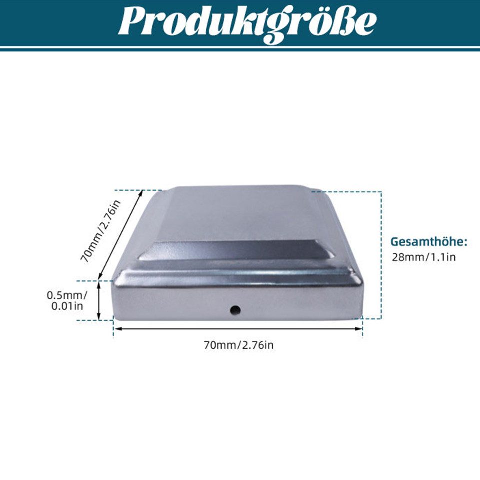 10x Pfostenkappen 10x10 Cm - Rostfeste Abdeckkappen Für Gartenzäune Inkl. Schrauben